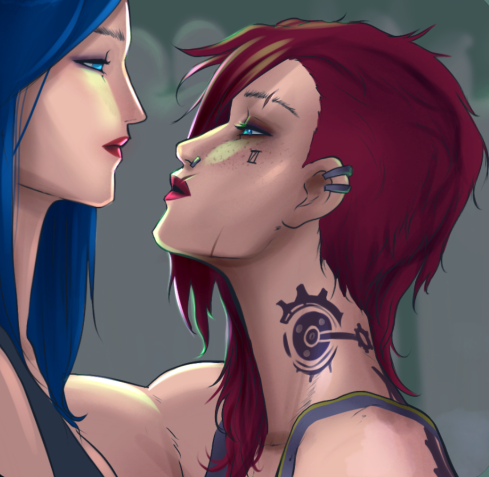 RivaDrew10013's tweet photo. not doing anything special, i just like drawing Cait and Vi, wip about 10-15 panels. #CaitlynxVi #arcane https://t.co/1fAHq5sgmb