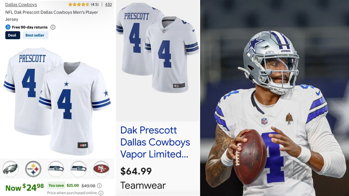 GlitchedDeals's tweet photo. NFL TEAM JERSEYS FOR $25

NFL jerseys are now half off at Walmart for a limited time

https://t.co/RG7usKNEyO

Many team/player options to choose from, sizes will sell out fast

Free shipping for Walmart+ members or free store pickup #ad https://t.co/U4FuOP8clW