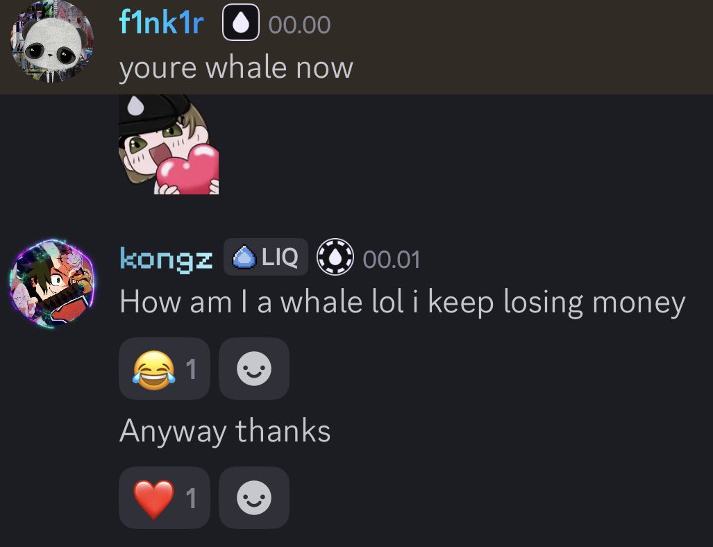 0x41a2's tweet photo. I have officially ascended to a whale by losing money consistently @liquidtrading https://t.co/Td67DF3GCo