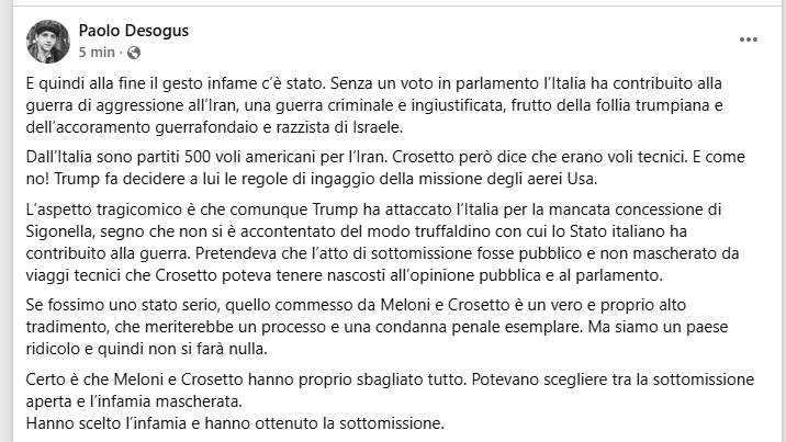 Moonlightshad1's tweet photo. "Se fossimo uno stato serio, quello commesso da Meloni e Crosetto è un vero e proprio alto tradimento, che meriterebbe un processo e una condanna penale esemplare. Ma siamo un paese ridicolo e quindi non si farà nulla".

E il garante non pervenuto. https://t.co/fAow7PeJYV