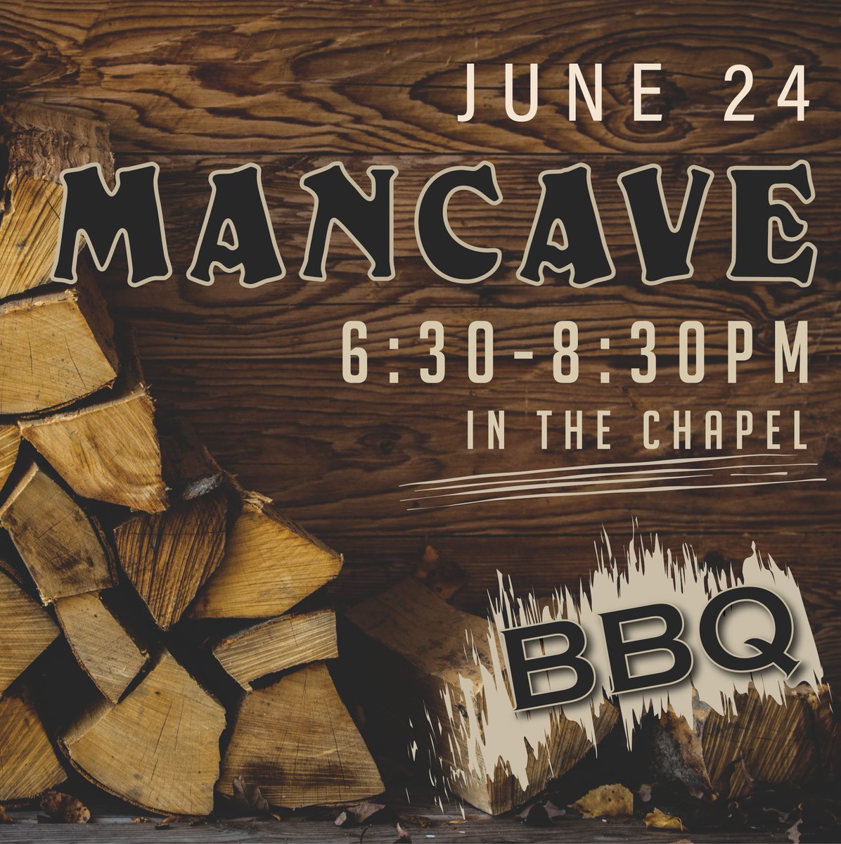 JamulChurch's tweet photo. Mancave is tonight! Join at 6:30 pm in the chapel for BBQ and Bible study. https://t.co/CZGsC9YKIE
