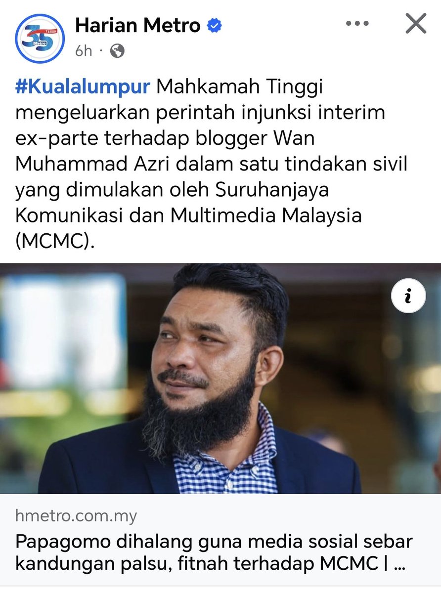 adamyusuf88's tweet photo. Medsos aman tanpa si mawas 😁

"Mahkamah turut menetapkan bahawa PapaGomo tidak boleh menggunakan mana² platform media sosial untuk menyebarkan kandungan palsu, mengelirukan atau memudaratkan sama ada melalui akaun sedia ada atau akaun baharu"

Tahniah @MCMC_RASMI @fahmi_fadzil https://t.co/pMPcOwjIDt