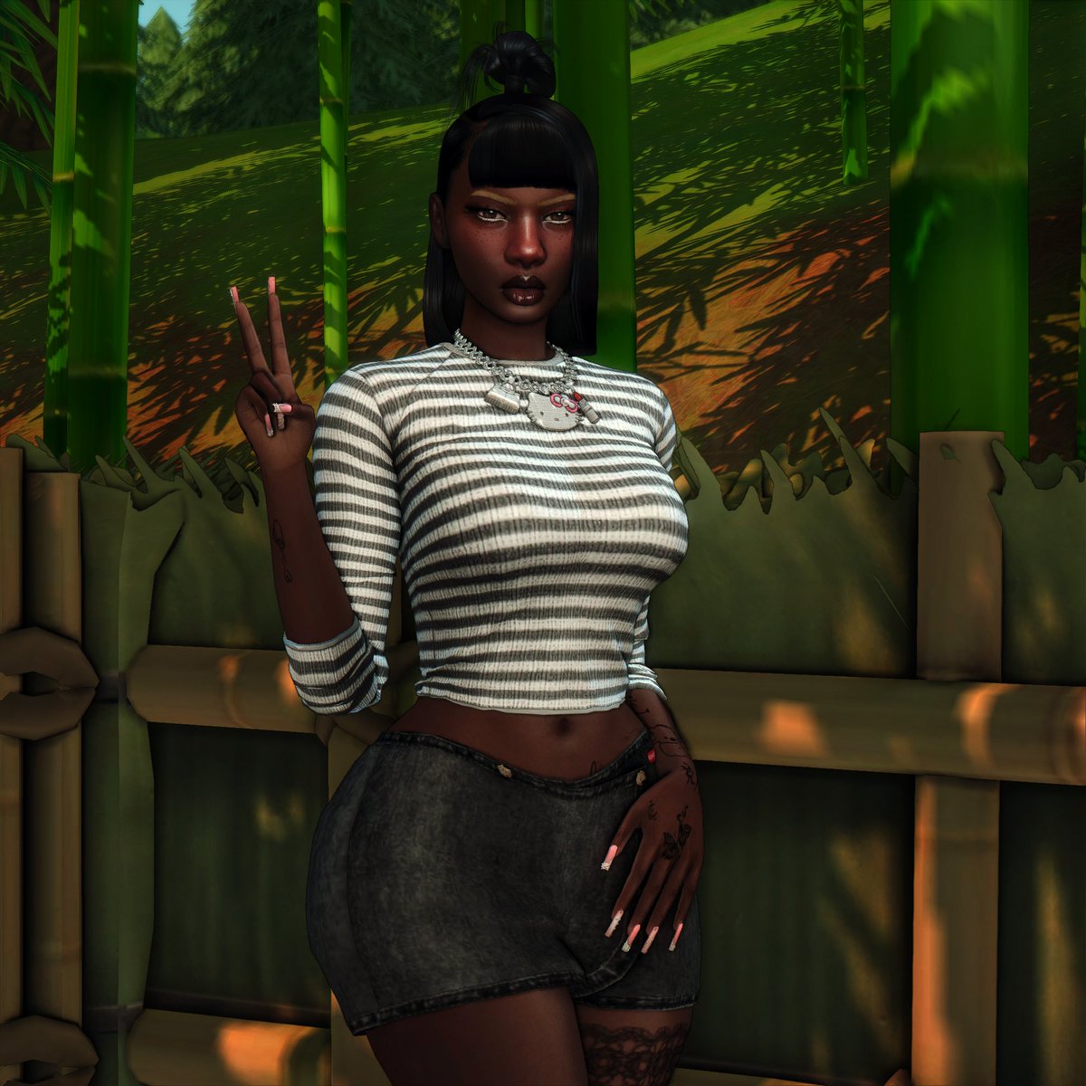 xxLukewarmLava_'s tweet photo. Made a new sim for the first time in foreverrrr 🎋🖤 #sims4 #showusyoursims https://t.co/oNPMLLiee5