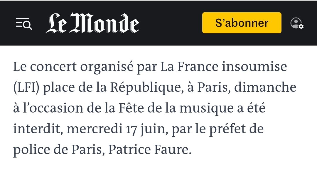 Babar_le_Rhino's tweet photo. Info qui est passée inaperçue, le président du CRIF a demandé l'annulation du concert de LFI le 15 juin, or le ministre de l'Intérieur était invité au CRIF le 16 juin et l'interdiction du concert a été prononcée le 17 juin

Avec ce timing, qui pense encore a une coïncidence ? 🤔 https://t.co/yDvIOw55Iz