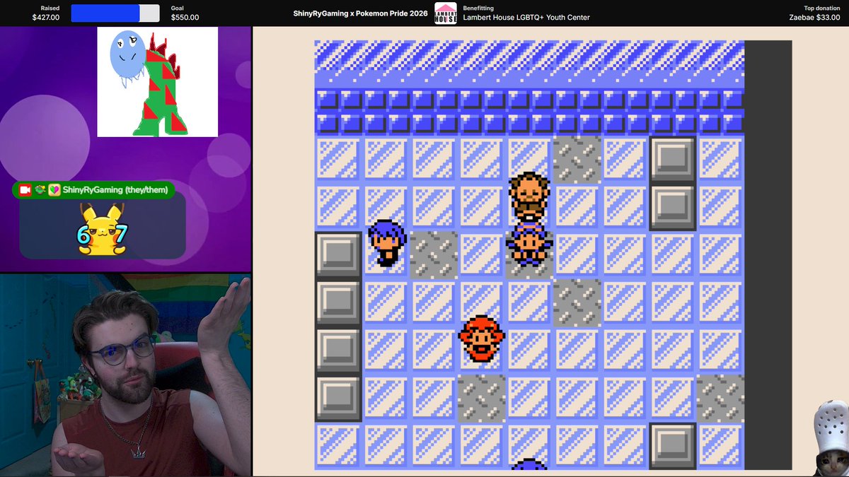 ShinyRyGaming's tweet photo. Battling Pryce and Jasmine today! that's gym 6...&amp; 7 ⁉️

(pls forgive me) live now raising money with @pkmnpride!! https://t.co/ywft3weGT0 https://t.co/tNGqwgY3AB