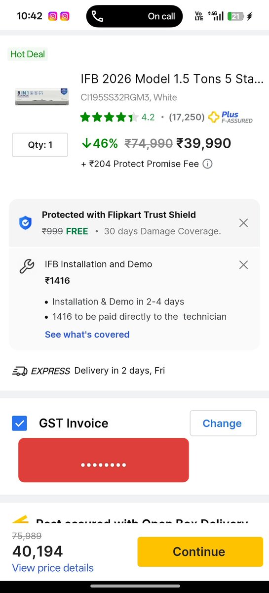 shub_trp's tweet photo. @Flipkart, what kind of misleading offer is this?
Your product page clearly shows ₹5,000 HDFC Credit Card discount, but when I proceed to the payment page, only ₹3,500 discount is being applied. That's a difference of ₹1,500. https://t.co/1fTETidm1g