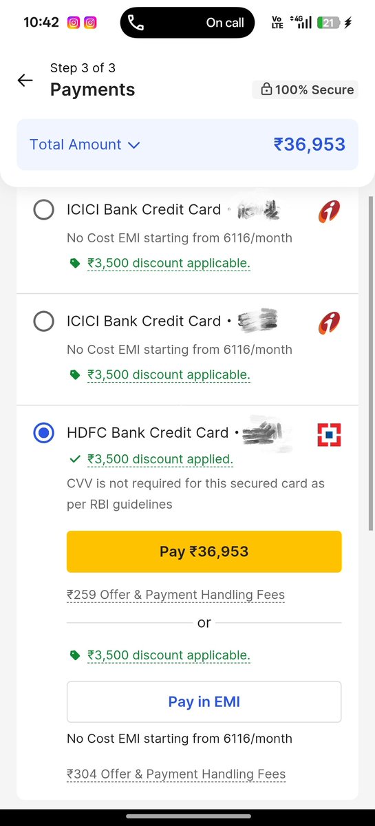 shub_trp's tweet photo. @Flipkart, what kind of misleading offer is this?
Your product page clearly shows ₹5,000 HDFC Credit Card discount, but when I proceed to the payment page, only ₹3,500 discount is being applied. That's a difference of ₹1,500. https://t.co/1fTETidm1g