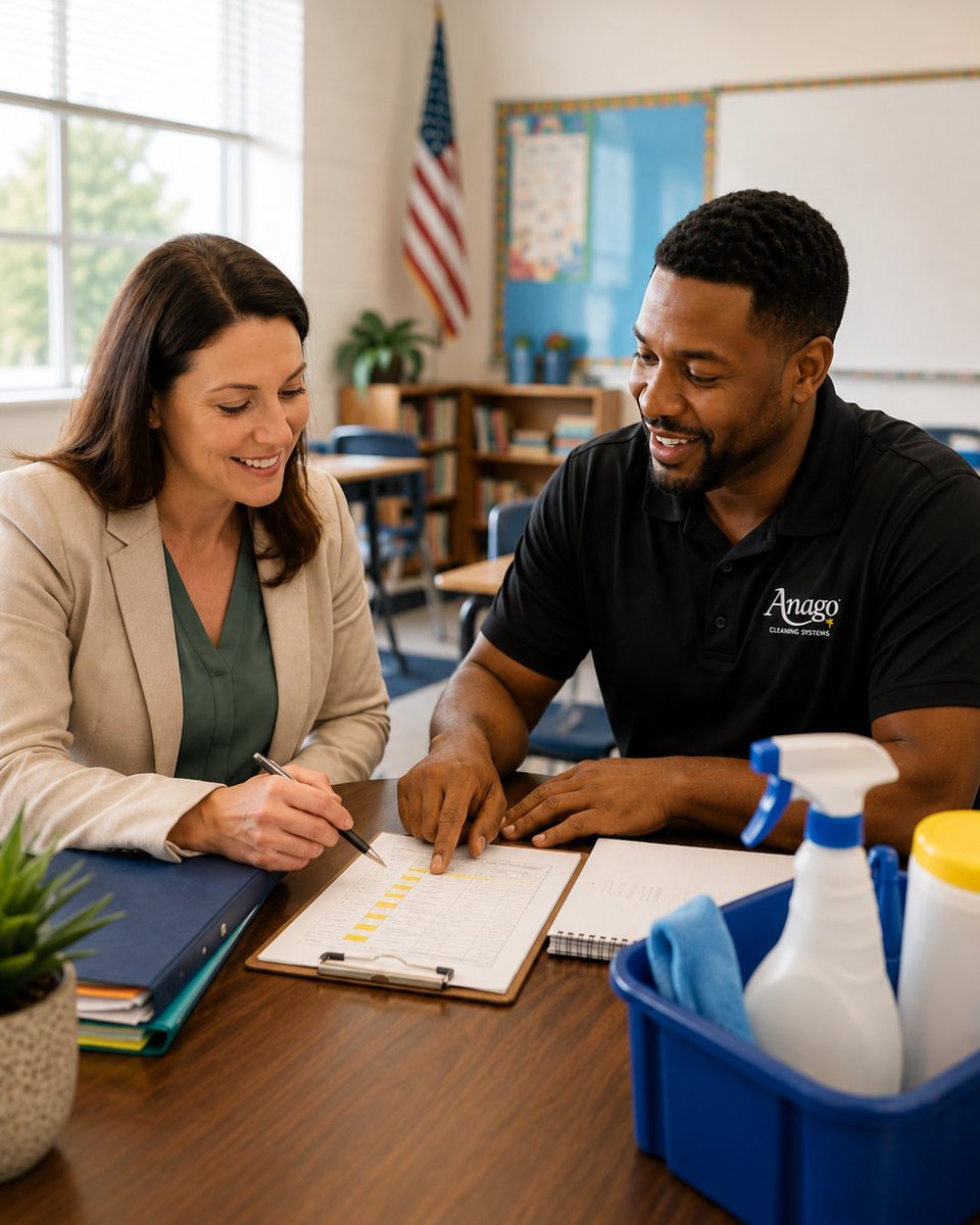 AnagoCleaning's tweet photo. The first day of school starts long before the first bell rings. 📋

Administrators are finalizing vendor decisions now, and having the right cleaning partner in place can help set the tone for the entire year. 

Have you locked in your cleaning partner for next school year? https://t.co/W03kLv8WZO