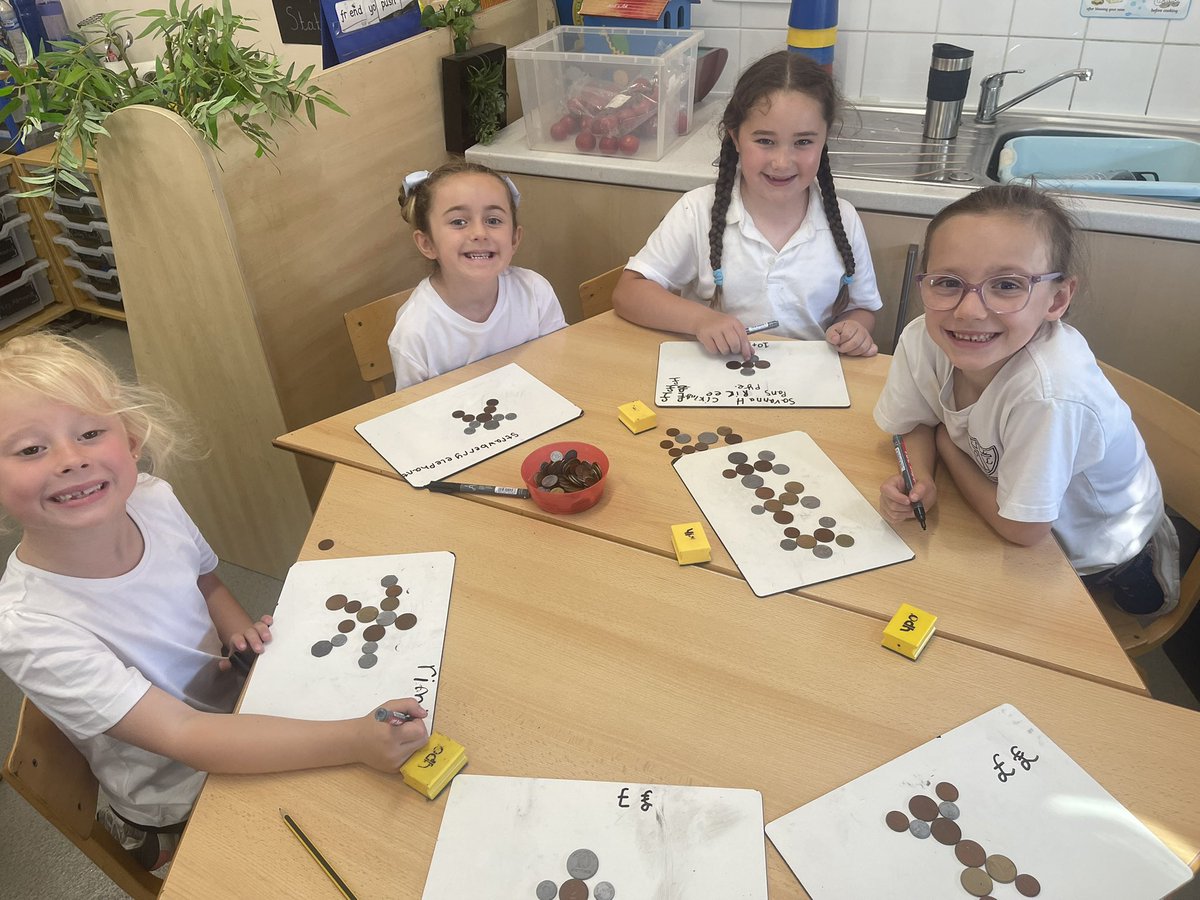 _AshOlol's tweet photo. Year 1 put their money skills to the test today! After identifying UK coins and adding amounts, they created their own Money Men and worked out their value. @ololprimary_HT #MakeADifference #MathOlol https://t.co/JvFuTGK20k