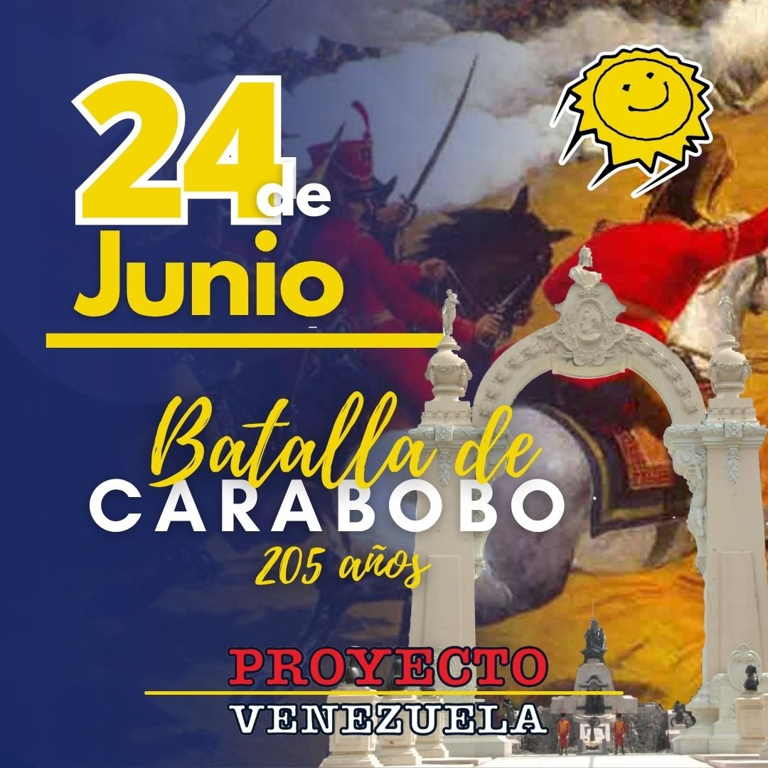ProyectoVzla's tweet photo. ¡Viva Venezuela! 🇻🇪 A 205 años de la Batalla de Carabobo, recordamos el valor de nuestros héroes y la importancia de nuestra historia actual en su constante lucha por la libertad del país. https://t.co/JpFqmhIJFo