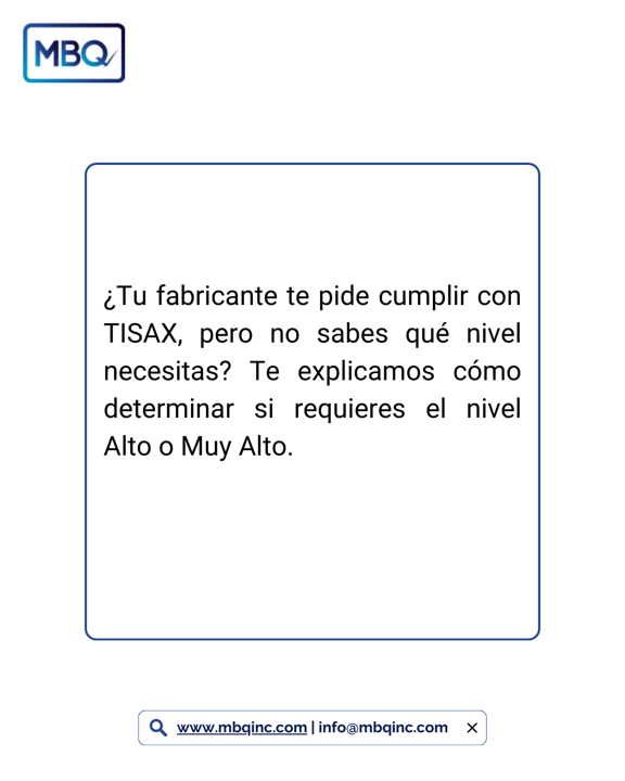 MBQ_Group's tweet photo. 🔐¿AL2 o AL3 en TISAX?
La respuesta está en la información que manejas:
·AL2: Información confidencial
·AL3: Información crítica
El fabricante decide el nivel
Nosotros te ayudamos a implementarlo:
🌐https://t.co/jZyMluc32D 

#TISAX #AL2 #AL3 #SeguridadInformación #Automotriz #MBQ https://t.co/PftSXKeOoj