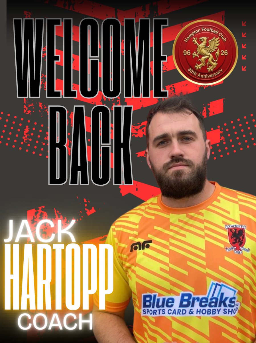 hampton_fc's tweet photo. We are pleased to announce the return of Jack Hartopp, who joins the club’s coaching staff after spending some time away from the game.

A familiar and respected figure around the club, Jack’s experience and character make him a fantastic addition to the management team. https://t.co/W8jzAg468v