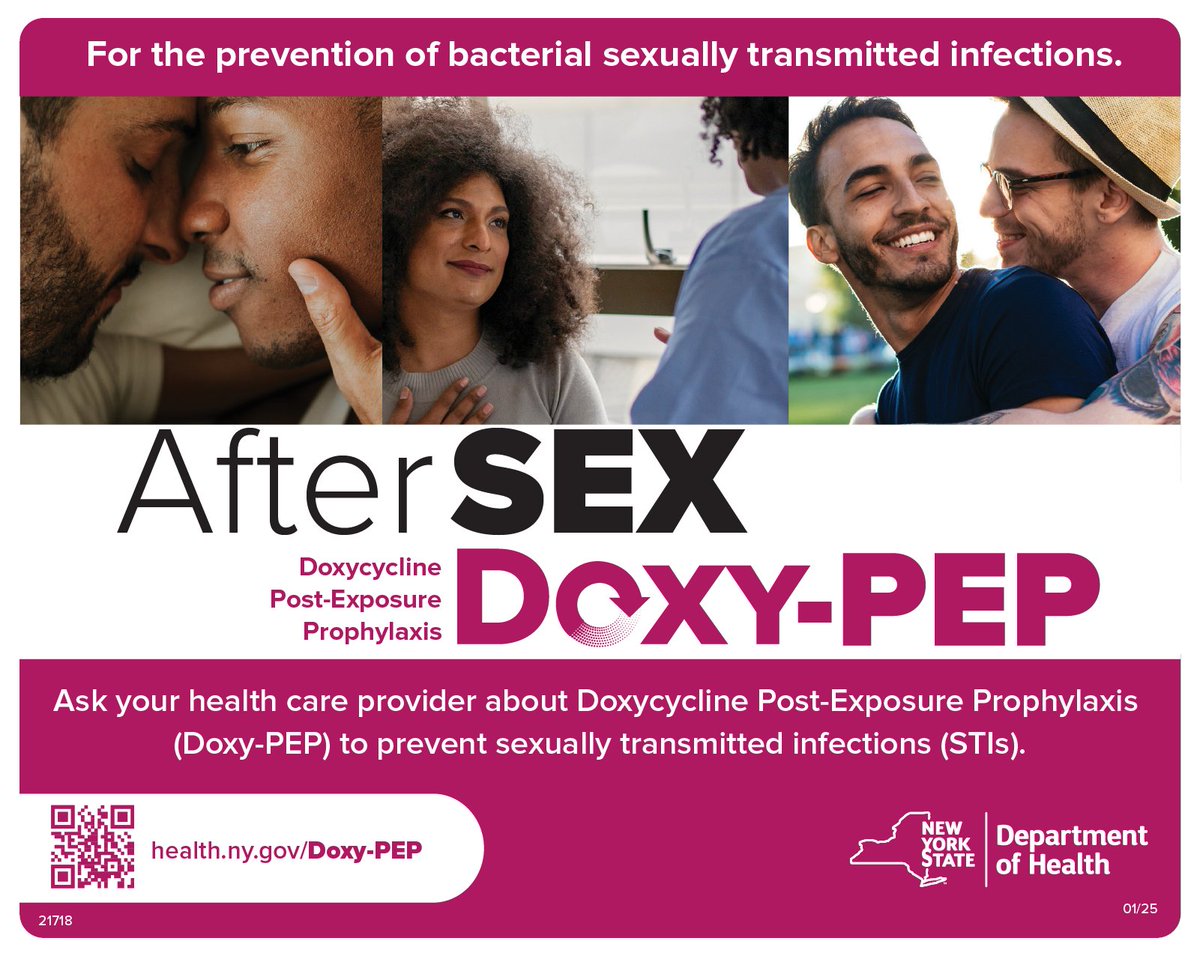 stidashboardny's tweet photo. The @HealthNYGov office of Sexual Health and Epidemiology (OSHE) recently launched a Doxy-PEP webpage to increase NYers’ awareness of this innovative approach to #STI prevention, including education materials for both patients and providers.  https://t.co/xWfqIdjPgd https://t.co/Iq5GYiFeUW