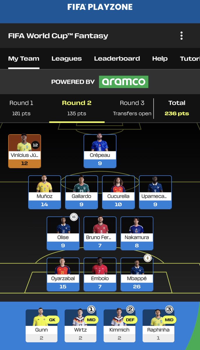 DiffBallGame's tweet photo. Everyone returning for your #Fantasy team is quite a sight 🤩
🔥 135 points in MD2 of #Fifa #WCFantasy 

🌍OR 1494 ✨ 
2x 100 points club 💯🤪

#WorldCupFantasy https://t.co/BR19XxlwwM