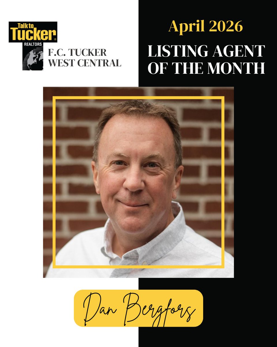 tucker_fc's tweet photo. Congrats to Daniel Bergfors, our April Listing Agent of the Month! 🏡 Dan helped bring 2 new listings to the market during April, helping local homeowners take the next step in their real estate journey. Well deserved, Dan! #FCTuckerWestCentral #TalkToTucker #CrawfordsvilleIN https://t.co/Bt8gHcUdHE