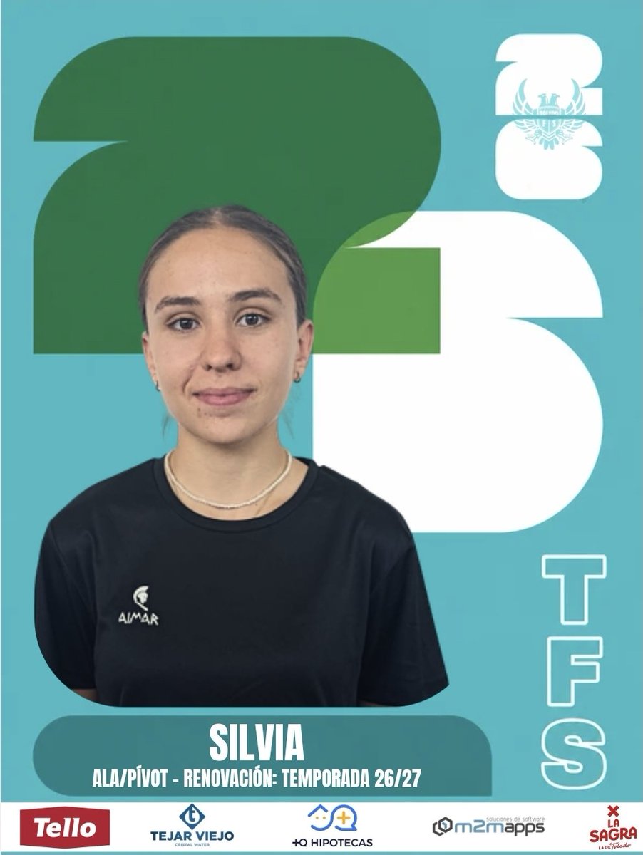 FS_Toledo's tweet photo. 💚🦅 𝗦𝗜𝗟𝗩𝗜𝗔 𝗥𝗘𝗡𝗨𝗘𝗩𝗔 𝗖𝗢𝗡 𝗘𝗟 𝗧𝗢𝗟𝗘𝗗𝗢 𝗙𝗦

🔥 Pieza importante del equipo que seguirá aportando energía y presencia en ataque una temporada más.

💪🏼 Nuestra ala-pívot continuará defendiendo los colores verdes durante la temporada 26/27.

#QueremosVolver https://t.co/9isVy1AfYW
