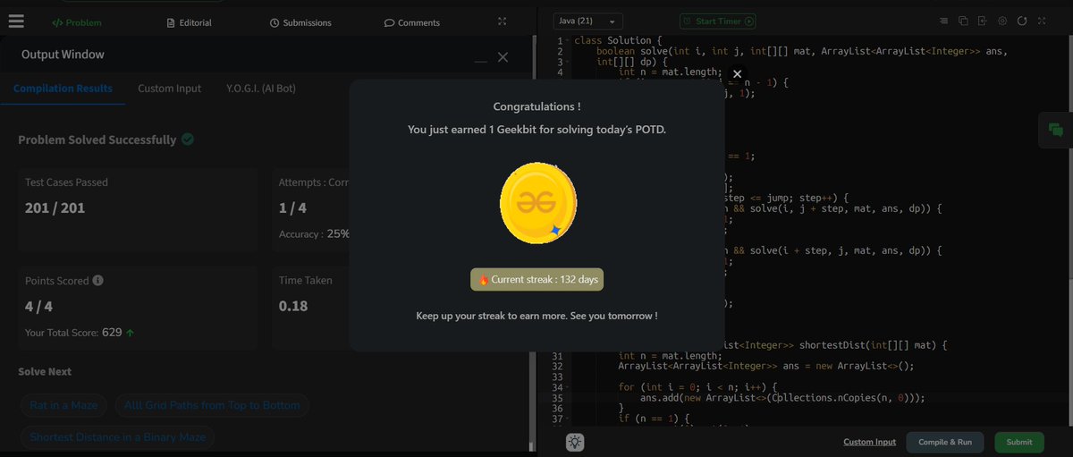 Siddhesh_2110's tweet photo. Day 204 🚀

✅ LC POTD
✅ GFG POTD
✅ CF 1x Problem
CF Insight:
Use a constructive pattern to place each number 4 times while keeping all required distances distinct.

#Day204 #DSA #Codeforces #LeetCode https://t.co/3JkOfl0A4q