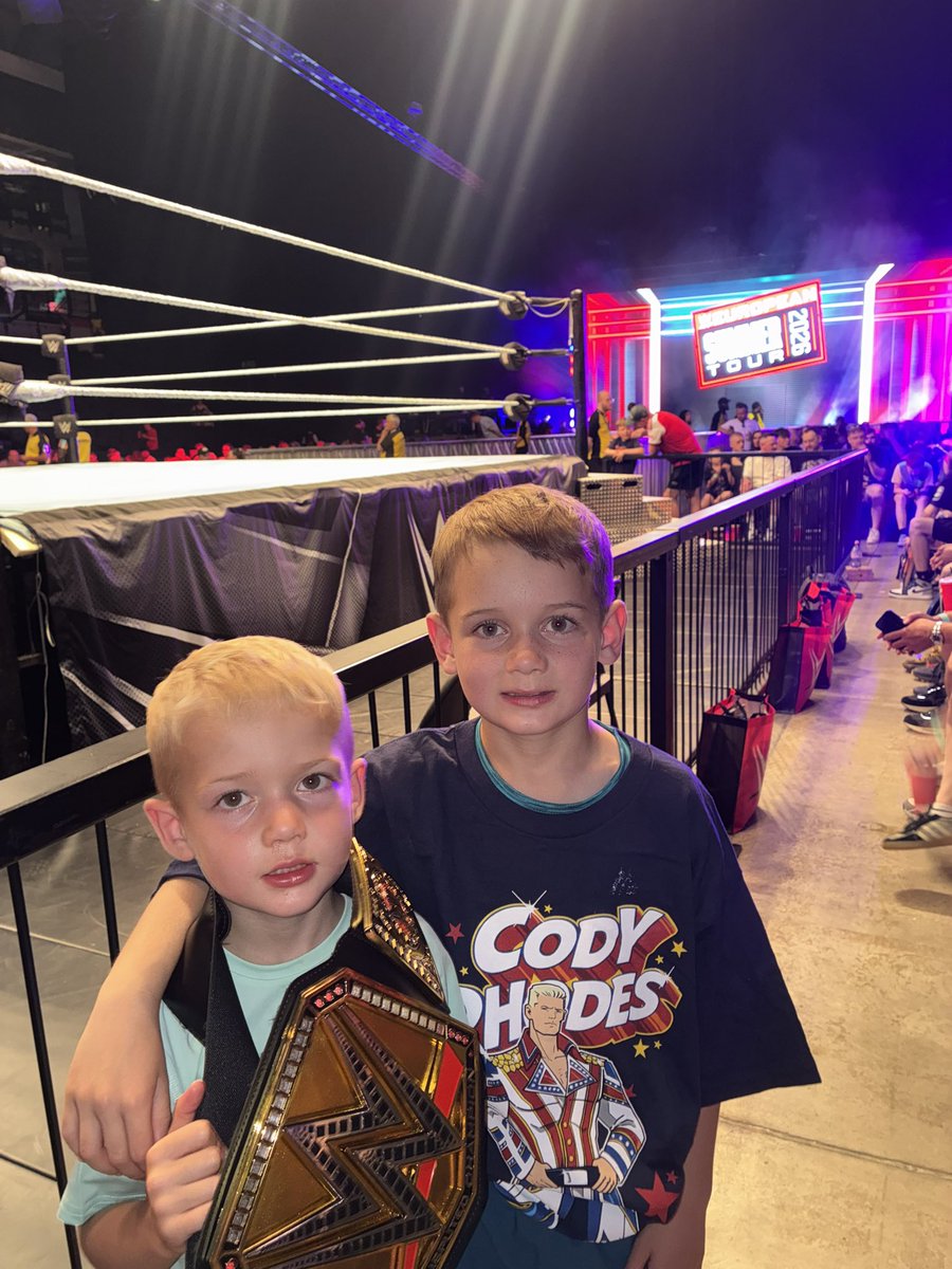 deanbriggs1's tweet photo. Made my little lads dream with european summer tour 2026 #WWESheffield #jeyuso https://t.co/MkxVCJv5wf