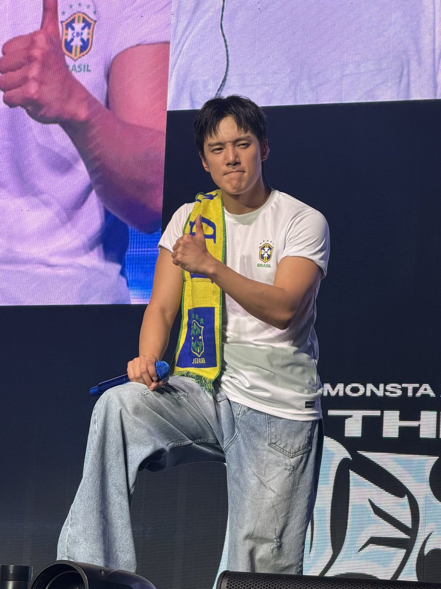monstaxbr's tweet photo. #MINHYUK brasileiro pra dar sorte no jogo de hoje 😮‍💨🙏🏼 https://t.co/yD85258HYN