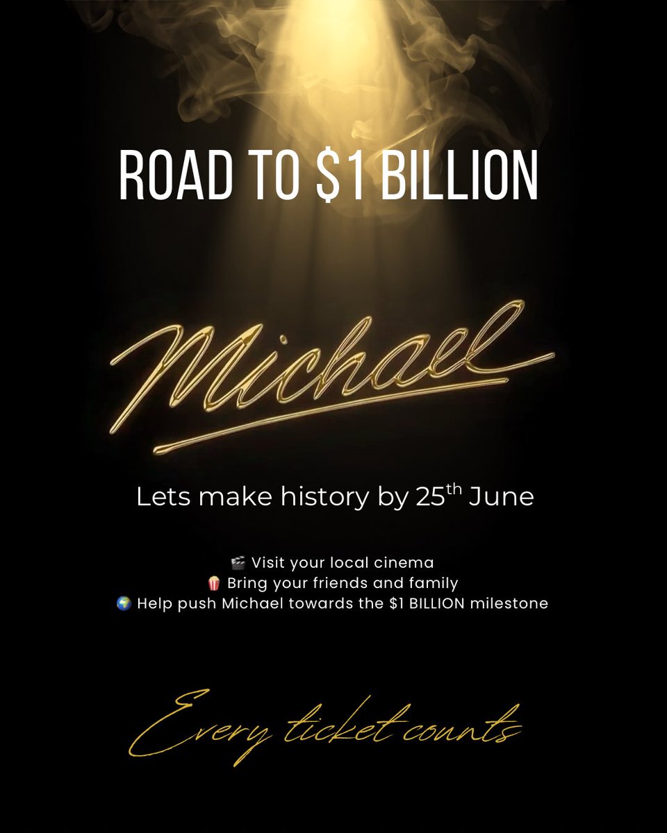 mjmoonbeam's tweet photo. remember to go and watch michael!! 

$30 million away from hitting $1 billion! https://t.co/t2feNgy0mX