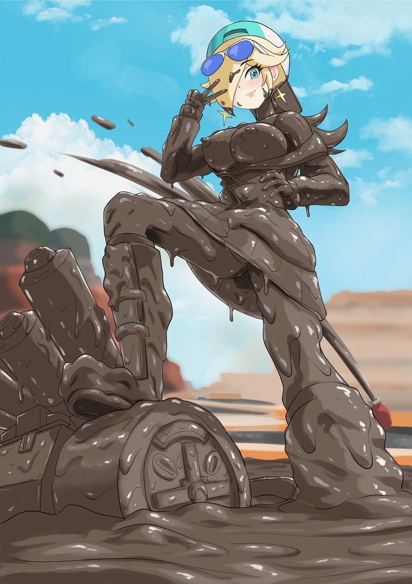 messy_illust's tweet photo. Skebで「チョコマウンテンでカートが沼にハマり全身泥んこになってしまうロゼッタ」を描きました！
マリカワールドってメッシー要素あってやってる時ちょっとドキドキしてしまいます笑 https://t.co/p20vzSmvoE