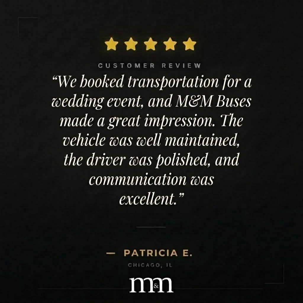 MMLimo1's tweet photo. A wedding day deserves transportation that feels just as polished as every other detail.

We’re honored to have helped Patricia’s group arrive comfortably, on time, and with complete confidence. From a well-maintained vehicle to professional service and clear communication, every mile is designed to make a lasting impression.

Thank you for trusting M&M Buses with such a meaningful occasion.

#MMBuses #WeddingTransportation #LuxuryGroupTravel #ChicagoWeddings #CustomerReview