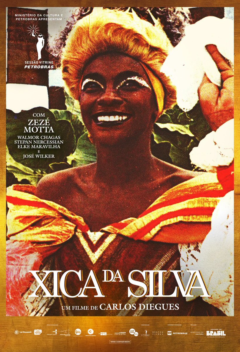 CINEMA505's tweet photo. Zezé Motta no pôster do relançamento em 4K de 'Xica da Silva'.

16 de julho nos cinemas. https://t.co/gveL1PNoAx