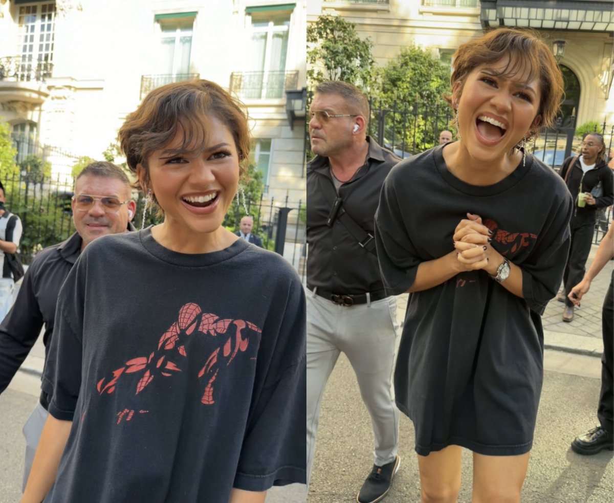 chrislarbsyou's tweet photo. ZENDAYA IN A SPIDER-MAN TSHIRT SHE LOOKS SO CUTE https://t.co/Jx5j7hDerA