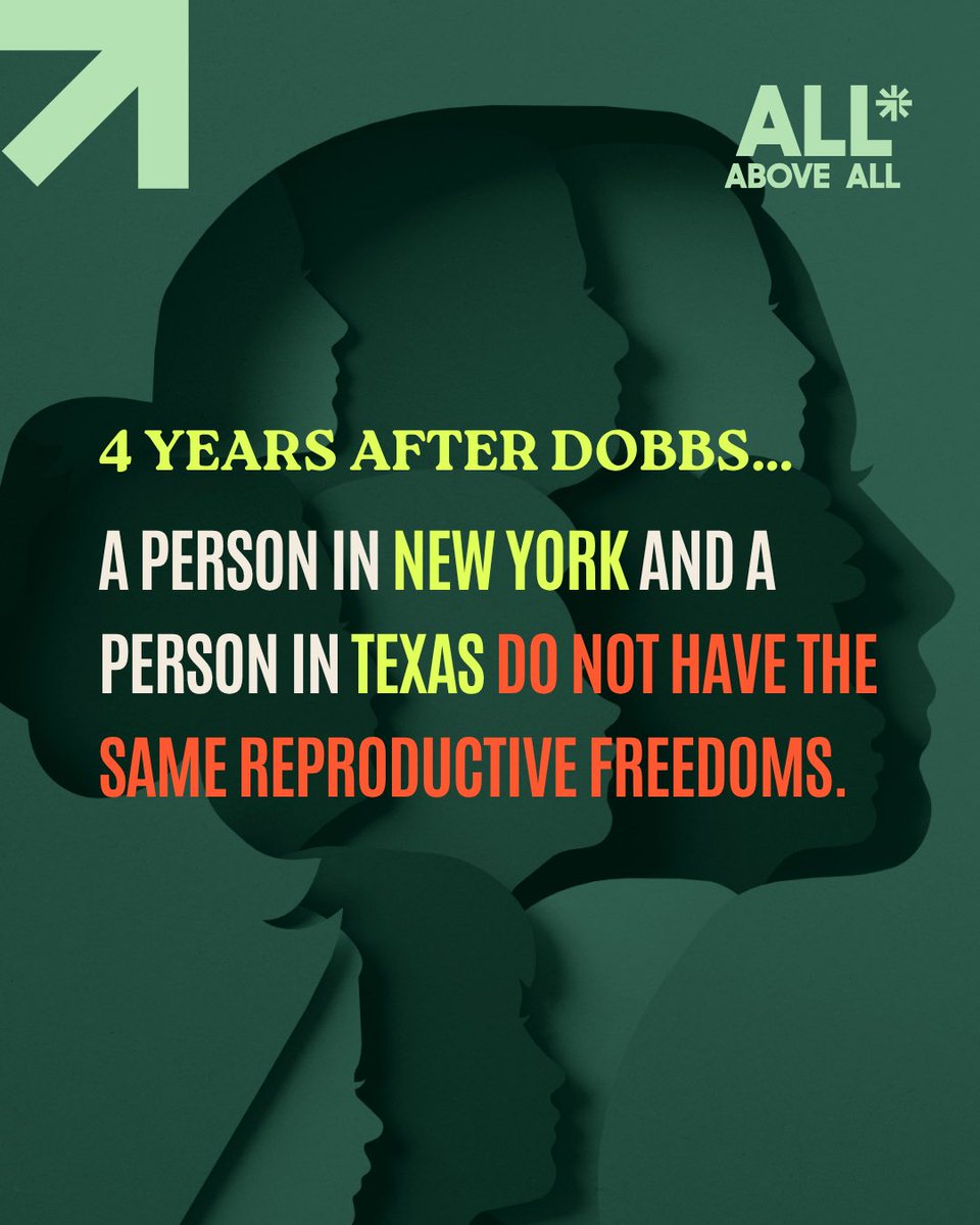 AllAboveAll's tweet photo. Four years ago, the Supreme Court overturned Roe.

Since then, politicians have worked to strip away reproductive freedoms state by state.

Swipe through to see what Dobbs has really delivered…

#Dobbs https://t.co/qOZbwyoitS