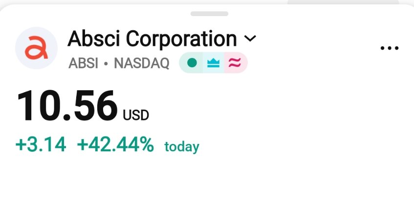 TradeXAnkit's tweet photo. $ABSI 
40% 
🥹🥹 https://t.co/wPwqsHH4TI