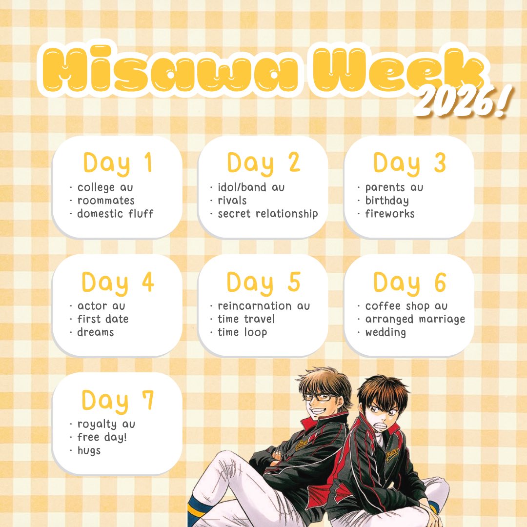 misawaweek's tweet photo. Here are the prompts for Misawa Week 2026! ☀️

This year's event will be held November 15 to 21! 💛 https://t.co/zlz2I4p3rf