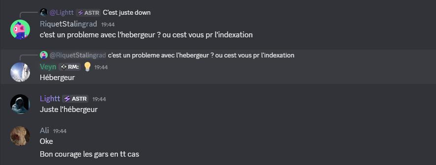 UNP4CK's tweet photo. To do a small update on this case: @Dyjix / @hexicans Was in cooperation with Lighttt, the guy that made the searcher, @Dyjix was in active cooperation trying to hide the website & secure it. when the ultimate proof was issues, the website was taken down (since Dyjix cant deny the proof), website is now taken down like this screen show (sorry it's in fr*nch), now we just need to wait untils @namesilo do something about the domains https://t.co/GxHiQcE4M7.