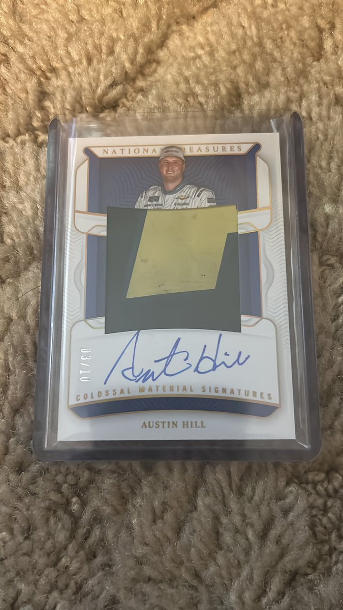Palkirie's tweet photo. Austin Hill 3/10 National Treasures Colossal Patch And On Card Auto https://t.co/mlut32eIhl