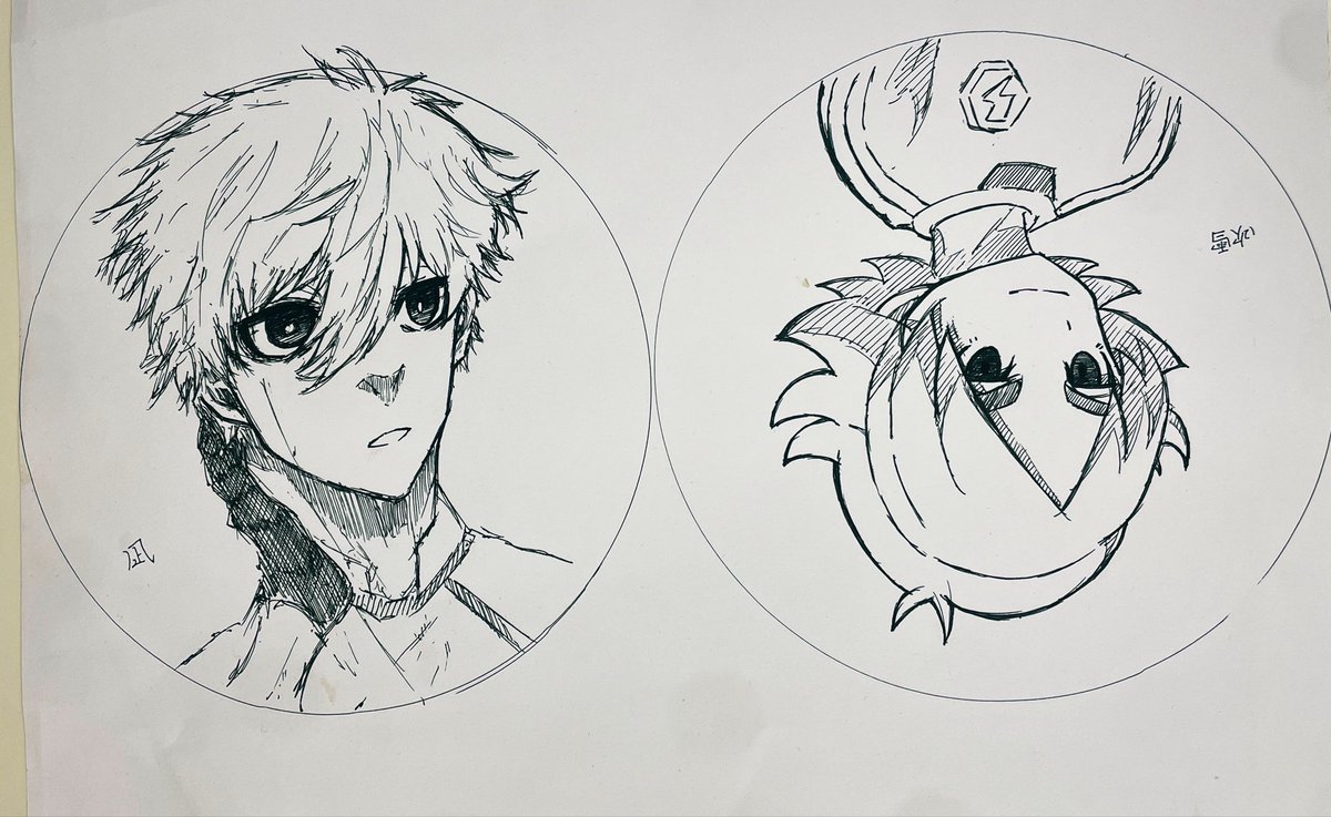 1nKyA7's tweet photo. 仕事の合間に好きな二人描いた https://t.co/rZWKbJSY1g