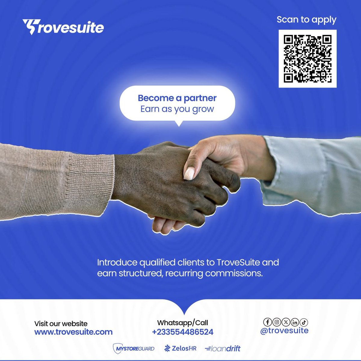 trovesuite's tweet photo. Your network is your net worth. 💼

If you know finance companies, shop owners, or retail chains in Ghana who need better software — TroveSuite will pay you to make the introduction.

Qualified clients only. Scan to apply.

#TroveSuite #BecomeAPartner #GhanaBusiness https://t.co/JoitlBaDs4
