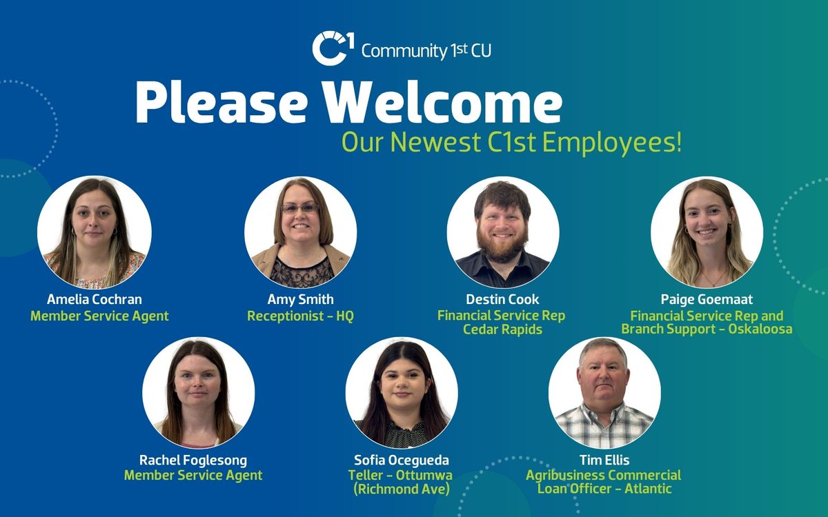 Community1stCU's tweet photo. We welcomed this wonderful group of new hires to C1st this week! Welcome to Community 1st Credit Union. We're excited to have you join our team! #c1stcu https://t.co/LBePEQ31P3
