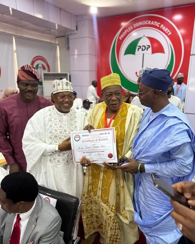 PDPKwaraNG's tweet photo. Breaking

Kwara PDP Guber Candidate, Kale Kawu, NASS Candidates Receive INEC Forms & Certificate of Return in Abuja

Today at the Peoples Democratic Party National Secretariat, Wadata Plaza, Abuja, the Governorship Candidate of the Peoples Democratic Party for Kwara State in the 2027 general elections, Engr. Suleiman Bolakale Kawu, FNSE, and other national Assembly candidates duly elected at the party's 2026 primary elections monitored by the IndependentNational Electoral Commission (INEC), officially received INEC Forms EC9, EC13A, and their Certificates of Return.

The presentation marks a key milestone as the party commences the upload of candidate details on the INEC portal ahead of the 2027 elections.

This moment reflects the confidence reposed by the party in Engr. Kawu, others including the Senatorial, House of Representatives and House of Assembly Candidates, the overwhelming support of Kwarans across the 16 LGAs, and a shared resolve to chart a new course for the state.

With the mandate now formalized, we move forward with renewed energy, unity, and purpose — towards a Kwara that works for all. The journey to a Greater Kwara continues.

#PRO'soffice:
Kwara state PDP Secretariat, 
Ilorin