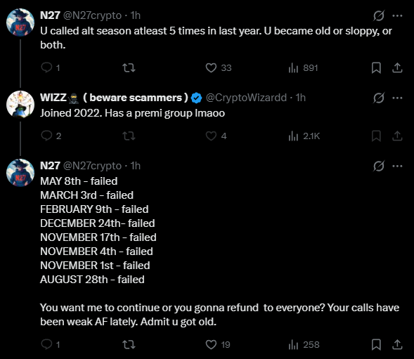 N27crypto's tweet photo. @iWizardCrypto  just showed who he really is. 

I am sorry bro, just saying how it is, but your EGO wont let you accept it.

Its ok. God knows. 

#crypto #bullrun #wizzard #hopium #fail https://t.co/HnoJJULHGW