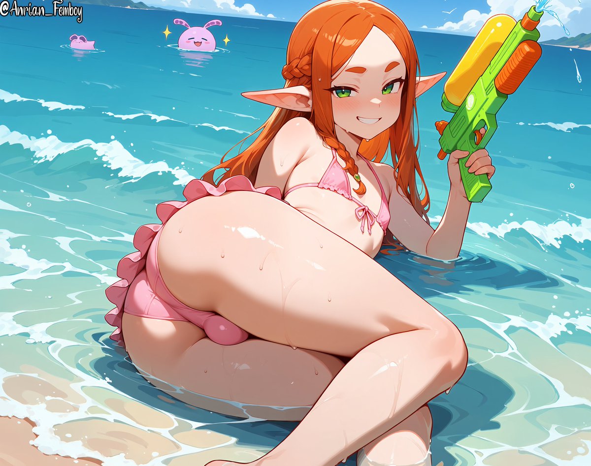 Anrian_Femboy's tweet photo. QT water gun battle
@K_sarah_morhowl

@NeuAIArt @SparkleChan787 @zumu_croz @midnightmuse_xx @Cody_and_hat @EternalDarkPrin @UnpromptedSpice 

🩷&amp;🔁
#OCHeaven #femboy #AIart︎ #AIイラスト #ヴィルちゃん #crossdressing #nsfw #hentai #男の娘 #otokonoko #OCart #OC #elf #beachfun https://t.co/0rcf1GFtIM