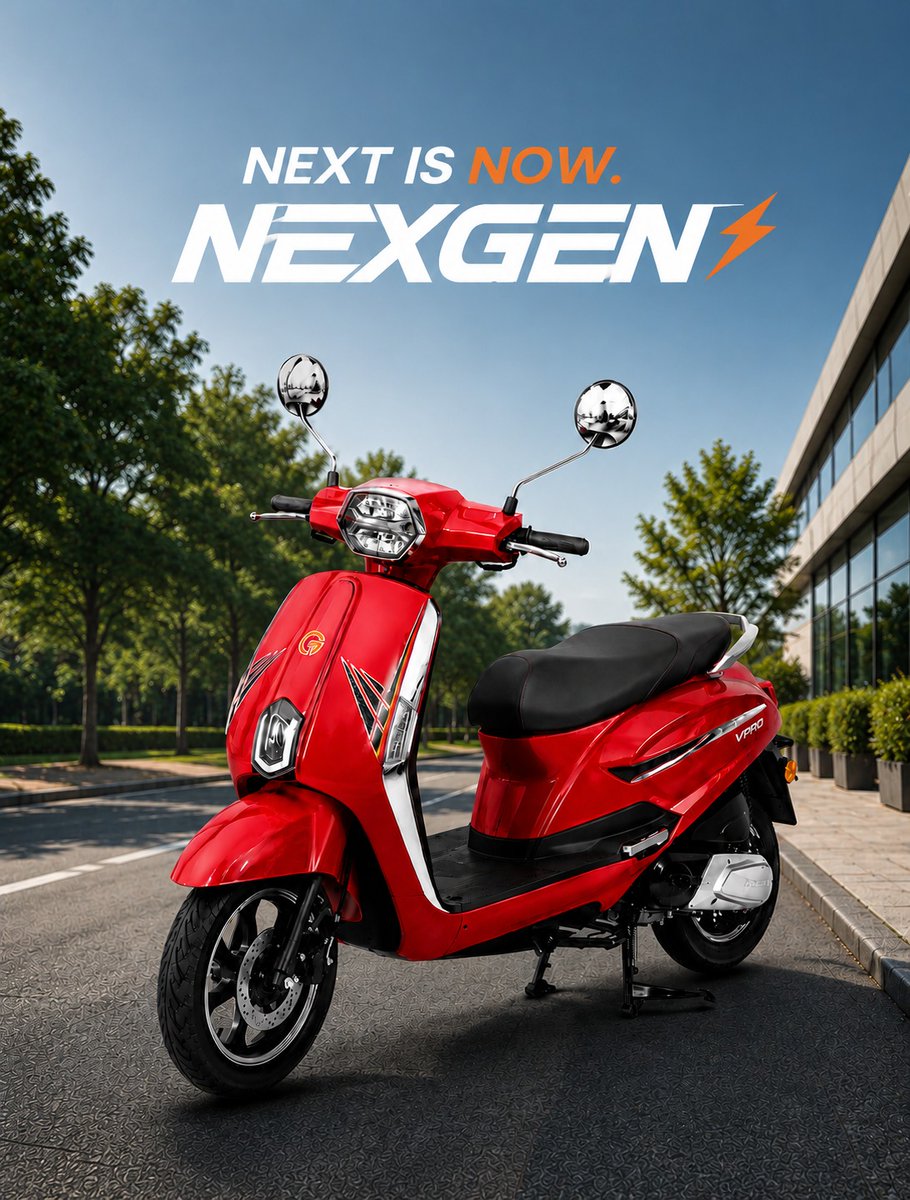 nexgenvmi's tweet photo. 𝗡𝗲𝘅𝘁 𝗜𝘀 𝗡𝗼𝘄.
Smart. Stylish. Electric.
Nexgen EV

📞 +91 8882076436
🌐 https://t.co/Xx92b5eYco

#NexgenEV #NextIsNow #EVIndia #RideElectric #SmartMobility https://t.co/34PcHtRD6V
