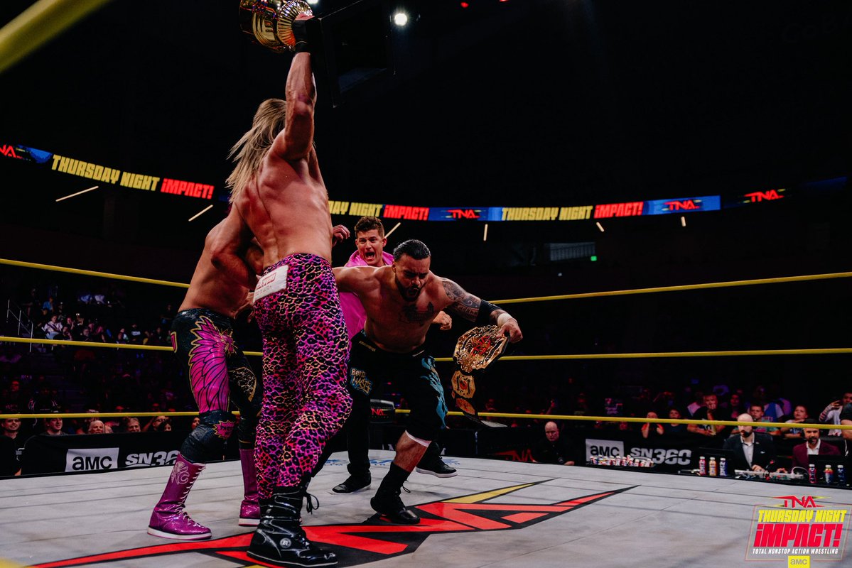 KCwrestles's tweet photo. Rock and a Hard Place🪨

Brother or Hero 🤦🏽‍♂️

#TNASlammiversary This Sunday…This all has to end…😔

#TNAiMPACT https://t.co/wFT79IXiff
