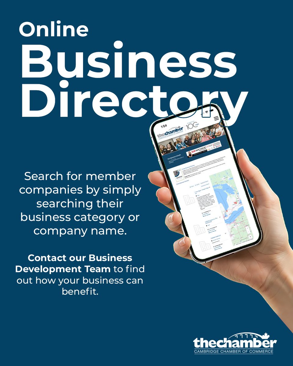 My_Chamber's tweet photo. Our Online Business Directory is valuable resource that connects your business to consumers, fellow Chamber members and community partners. For more, reach out to our Business Development team (amy@cambridgechamber.com evan@cambridgechamber.com)! Click https://t.co/2rg4I76mSC. https://t.co/q8DG5d3RHP