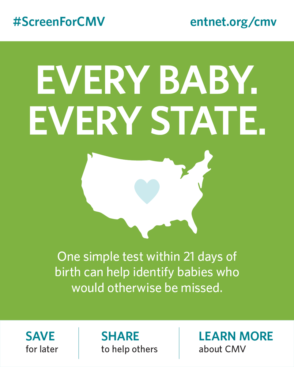AAOHNS's tweet photo. New research confirms it: universal newborn cytomegalovirus (CMV) screening detects hearing loss earlier AND catches cases that targeted screening misses. 

The science supports universal screening. 

Read the findings: https://t.co/W6zHss341X

#ScreenForCMV #CMV #Cytomegalovirus https://t.co/wecqwz0CWl
