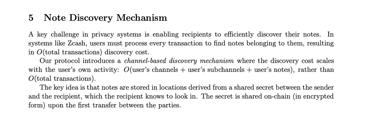 DevSwayam's tweet photo. Great work by @EliBenSasson and the Starknet team. This is probably one of the biggest breakthroughs in shielded pools: clients no longer need to index all notes, only the ones relevant to them. This brings us much closer to fully client-side note indexing. https://t.co/3EzefpCzll