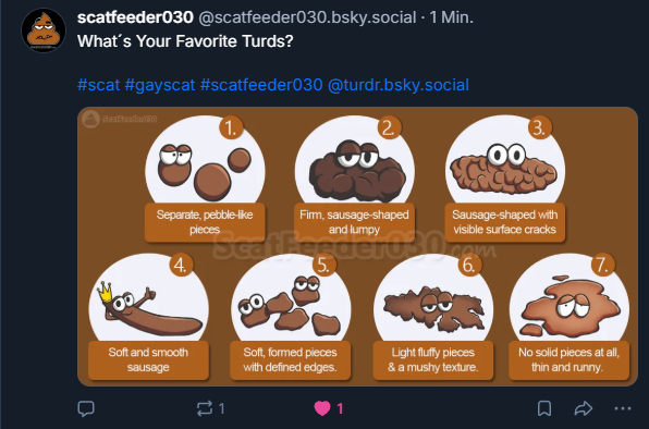 turdrcom's tweet photo. That's an interesting question. How do you like it best?

#gayscat #scat #turds https://t.co/WhJ2J8ALQk