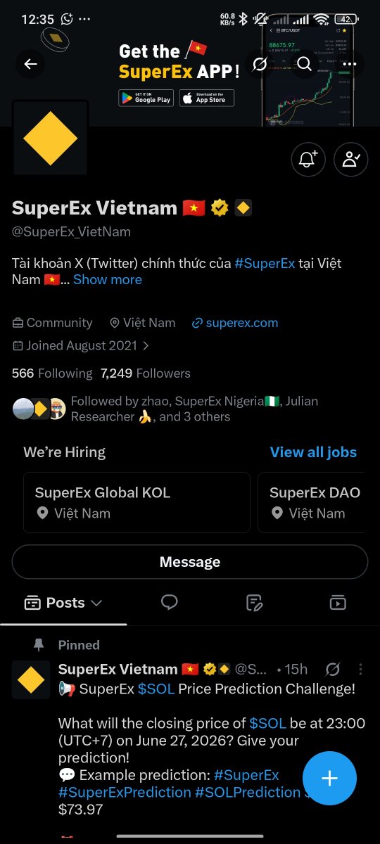 Jennifer90n's tweet photo. @SuperEx_VietNam My Prediction : #SuperEx #SuperExPrediction #SOLPrediction $SOL: $71.60

Uid : 29387316
@ajmir @abudul
@Jubayer https://t.co/cnEjqWM0Qu