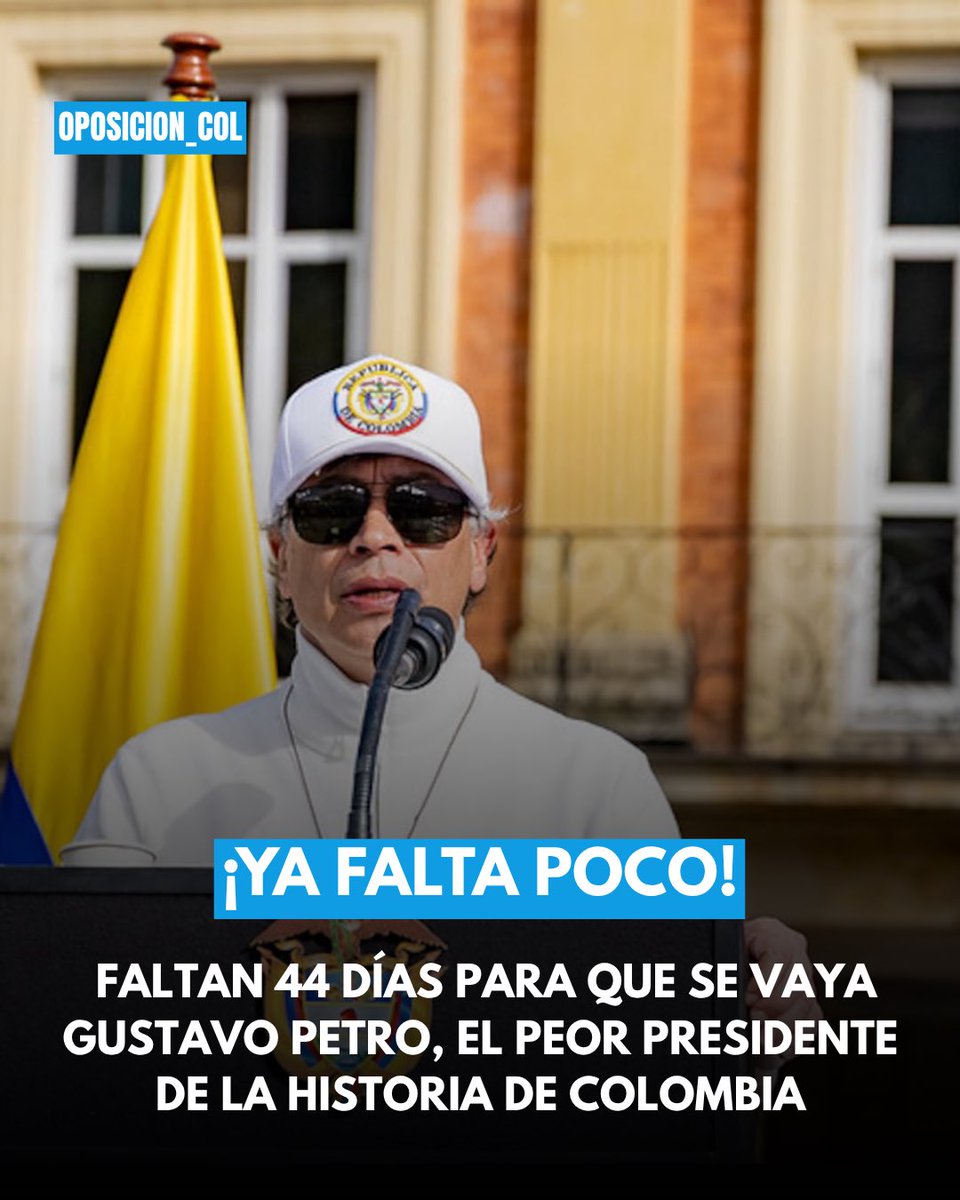 ManuelJVelez's tweet photo. ¿Falta poco para que se vaya el peor presidente de Colombia, faltan 44 días? RT https://t.co/DmOyHudwzO