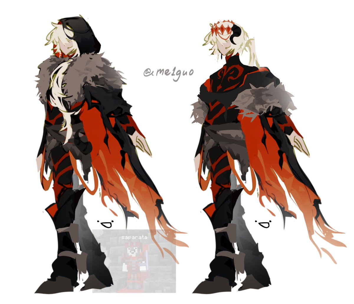 me1guo's tweet photo. redesigned a random white blob from uu. no idk what im doing #saparatafanart https://t.co/oxsGzlgMgp