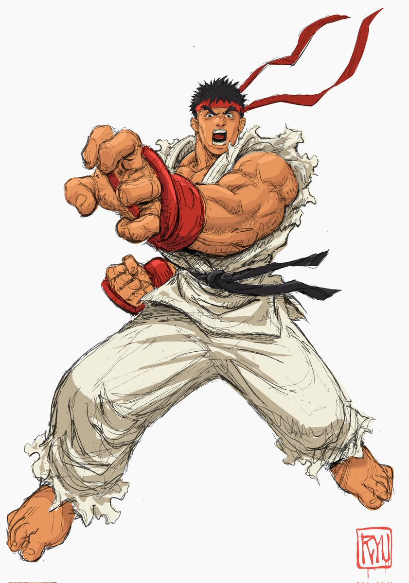 kaellzor's tweet photo. Ryu que fiz de memória, tentei jogar uma cor nele pra testar https://t.co/TrkgELE5Vv