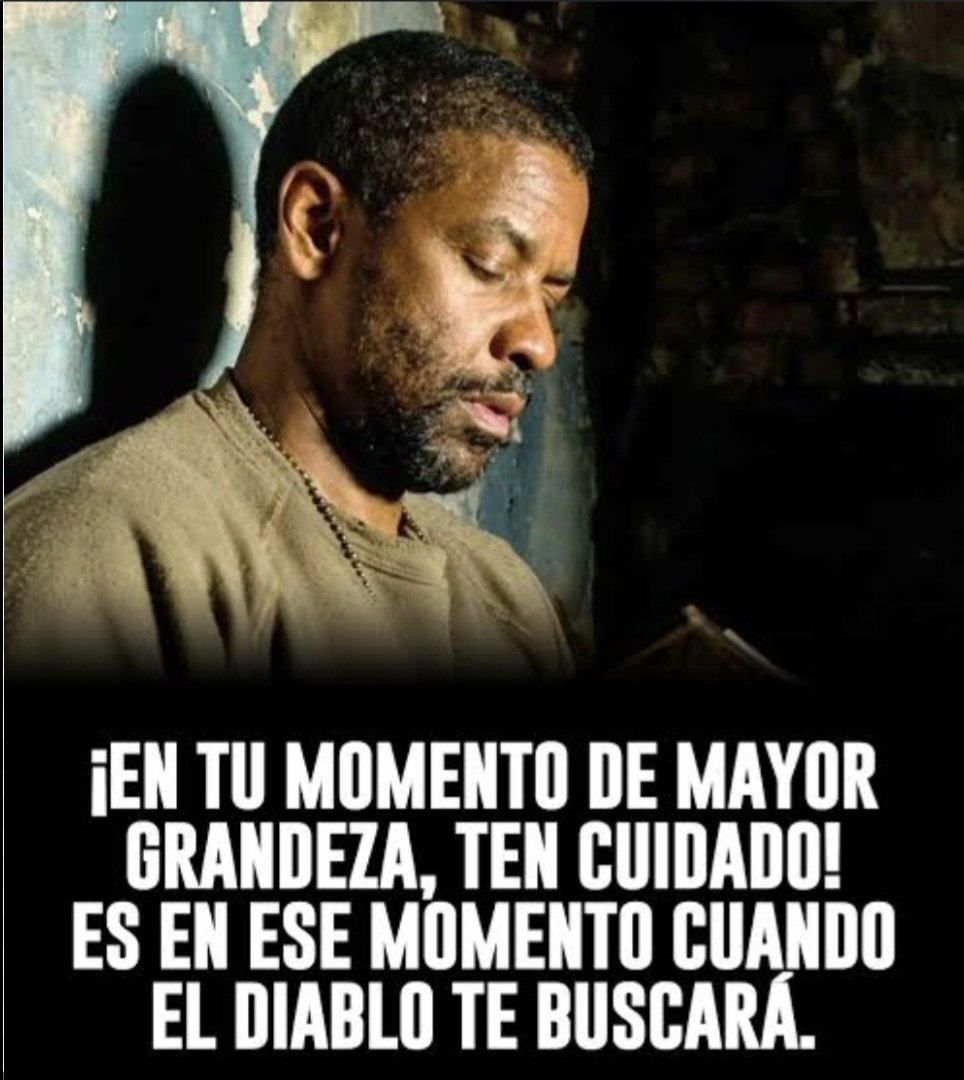 grupoh100's tweet photo. @ErickAlbertoPN @tendenciaytuits Me recordaste unas palabras del gran actor Denzel Washington "En tu momento más alto, ten cuidado, ahí es cuando el diablo viene por ti" https://t.co/jQliEGlCtt